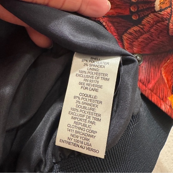 Industry Republic Crop Bomber Jacket Floral Farm Rio Vibe Jungle Tropical Size M - Picture 12 of 16